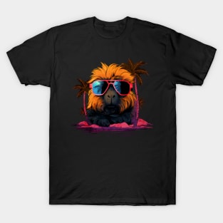 Retro Wave Peruvian Guinea Pig Shirt T-Shirt